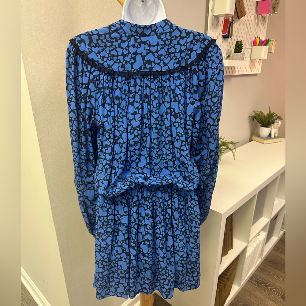 Zadig & Voltaire Reveal Print Womens Dress XS Bleuet Heart Print Boho - Picture 3 of 5